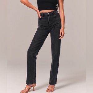 Abercrombie Ultra High Rise 90s straight jean in Long